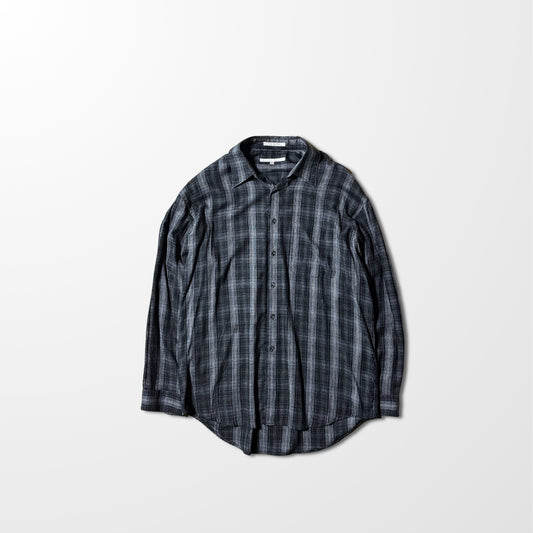 Perry Ellis Cotton Rayon Blend Black Gray Check Shirt – L