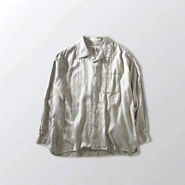 PERRY ELLIS Gray Textured Open Collar Shirt – XL