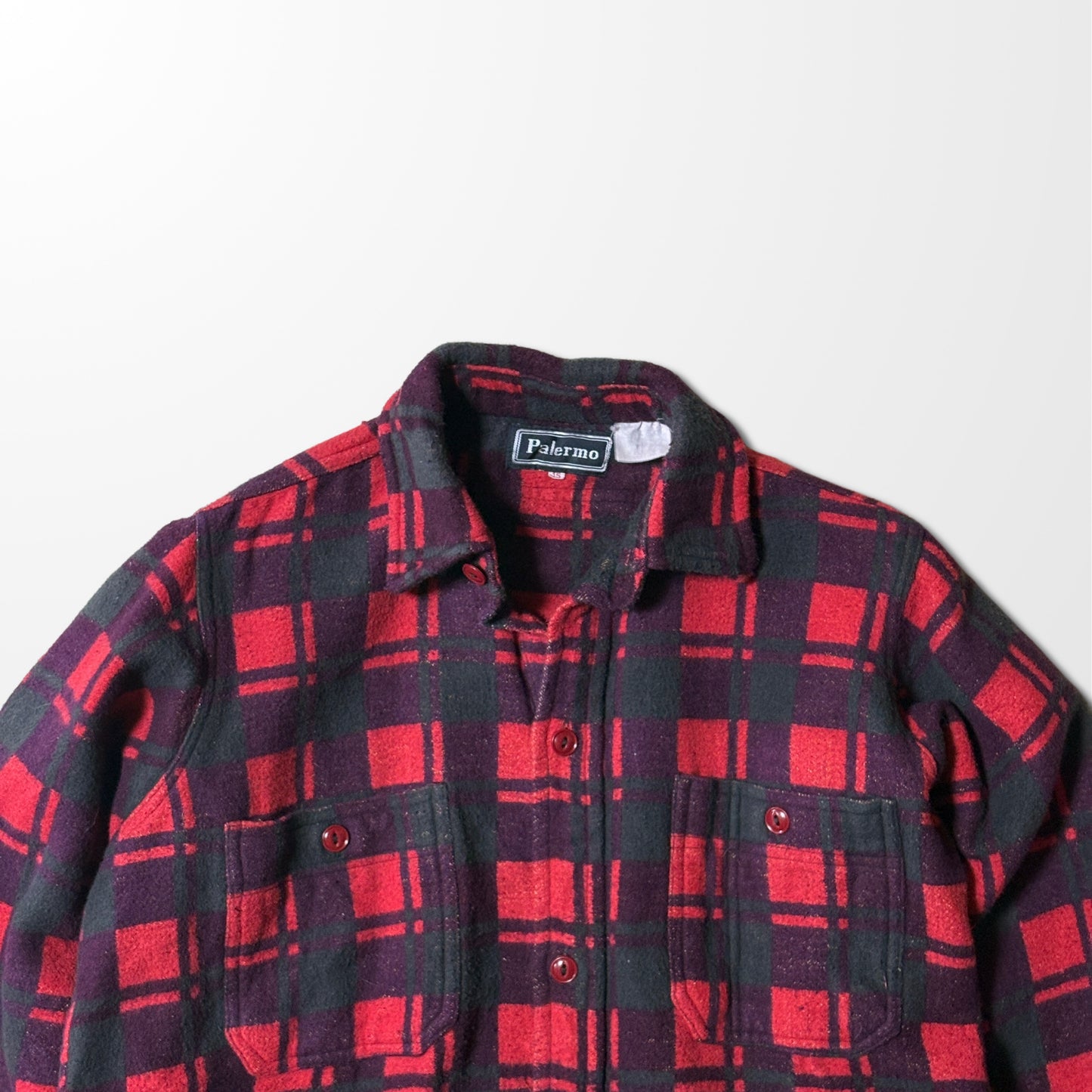 Palermo Vintage Flannel Red Black Check Shirt – M