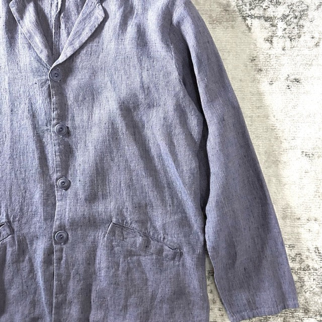 FLAX Linen Jacket Blue Relaxed Fit – M
