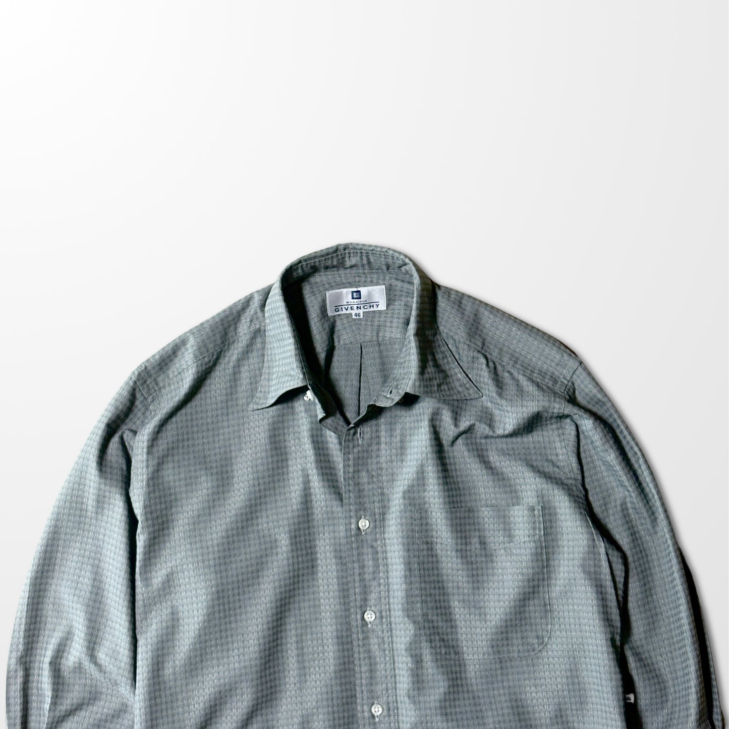 Givenchy Monsieur Textured Grey Pattern Shirt – 46