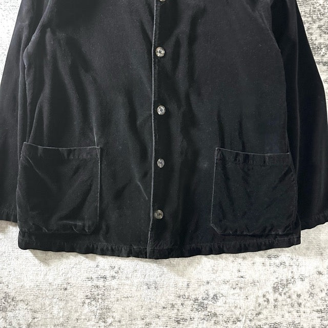 CP SHADES Black Cotton Velvet Shirt Jacket Relaxed Fit – M