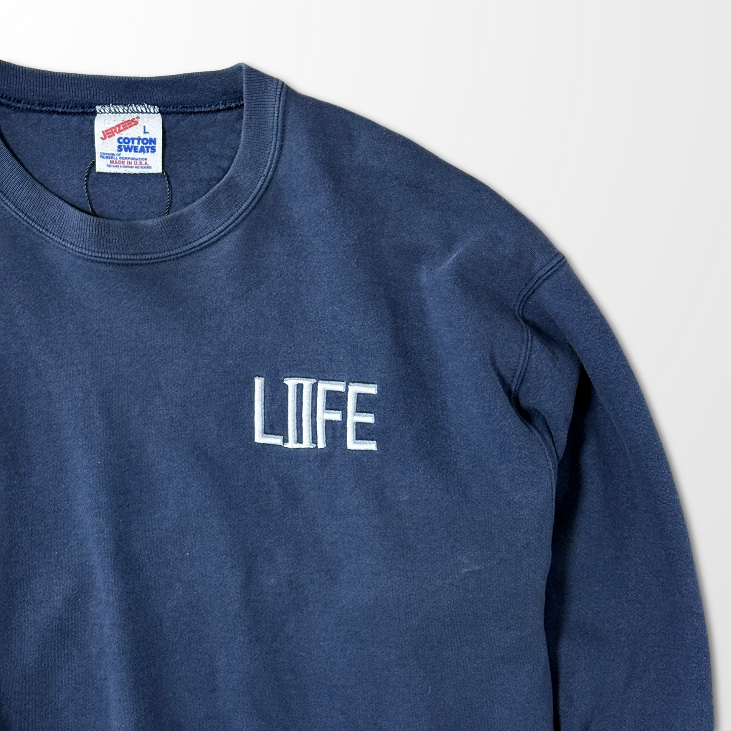Jerzees LIFE Embroidered Sweatshirt – Navy L