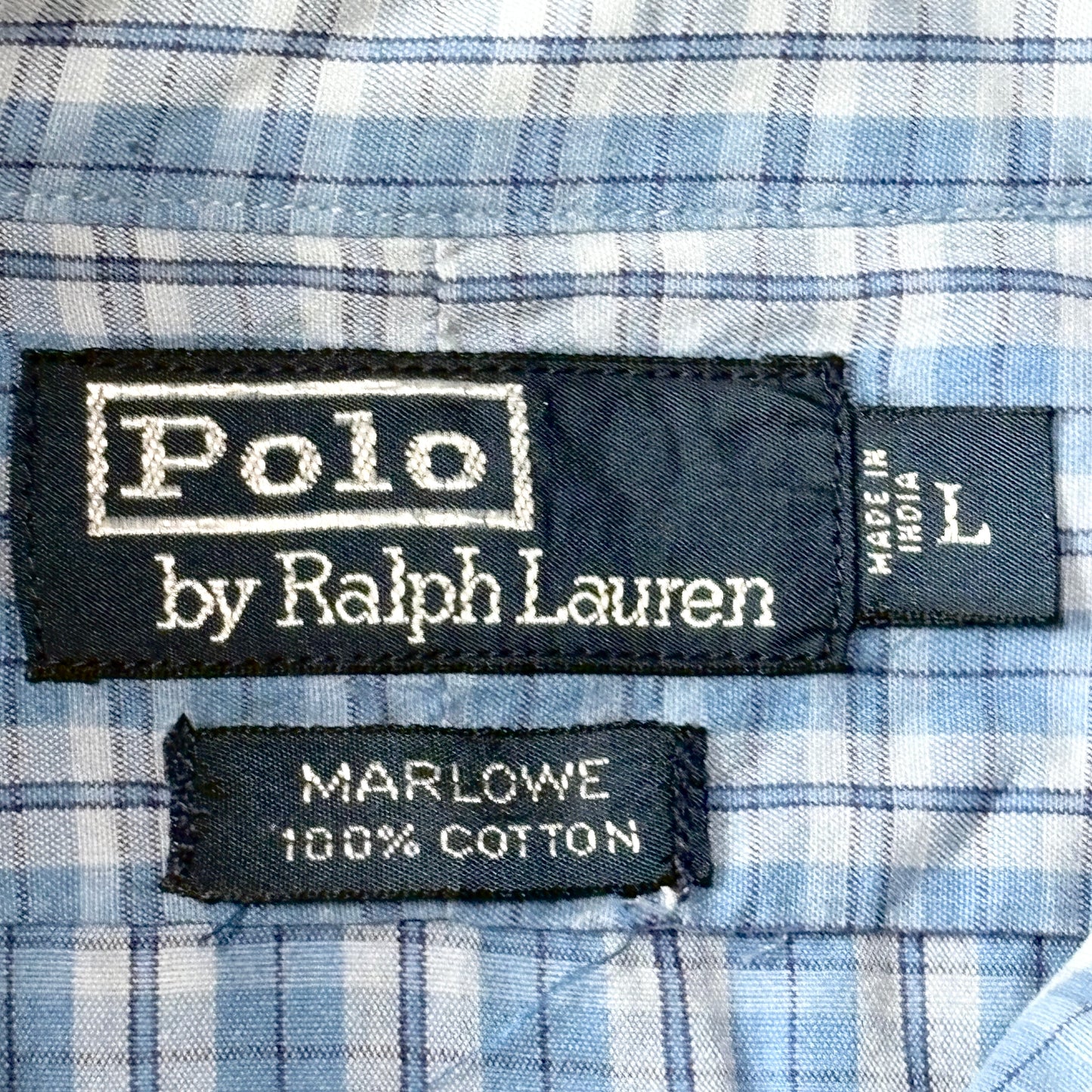 Ralph Lauren Cotton Blue Check Shirt – L