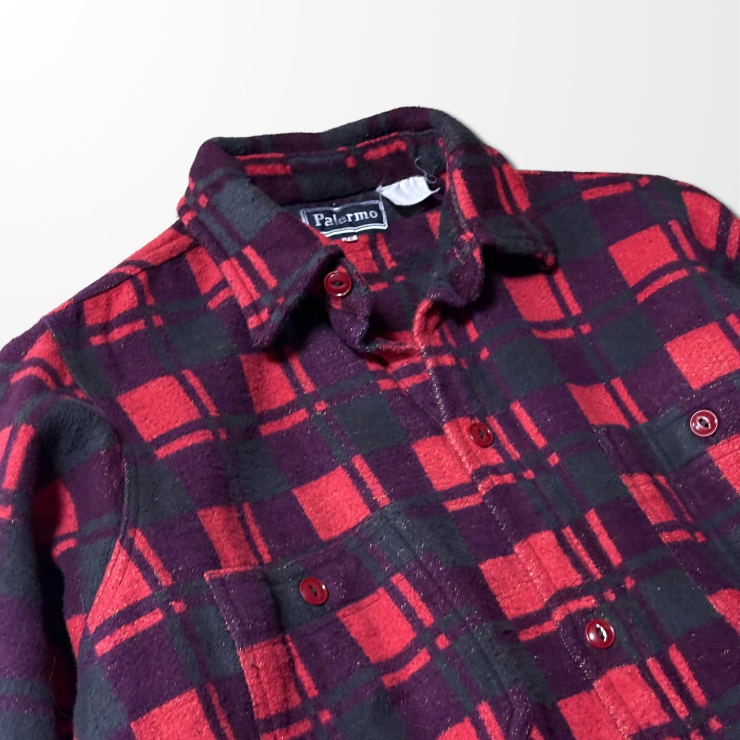 Palermo Vintage Flannel Red Black Check Shirt – M