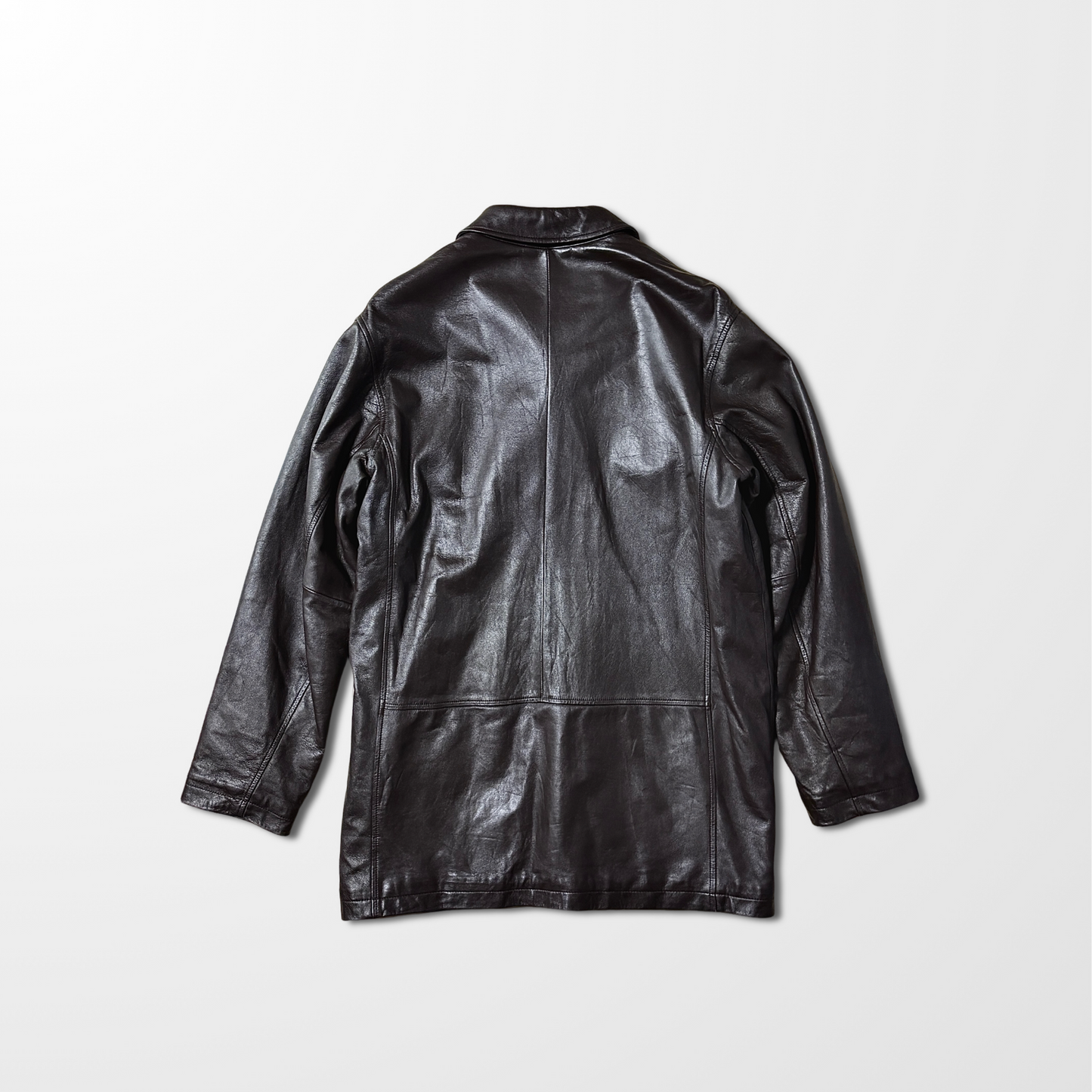 Lands' End Lambskin Leather Car Coat – L / Brown