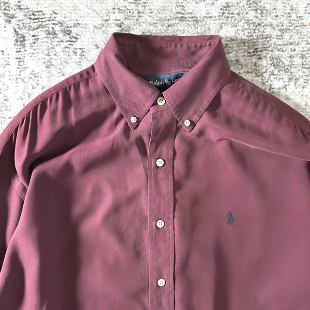 Ralph Lauren Burgundy Silk Blend Shirt – M