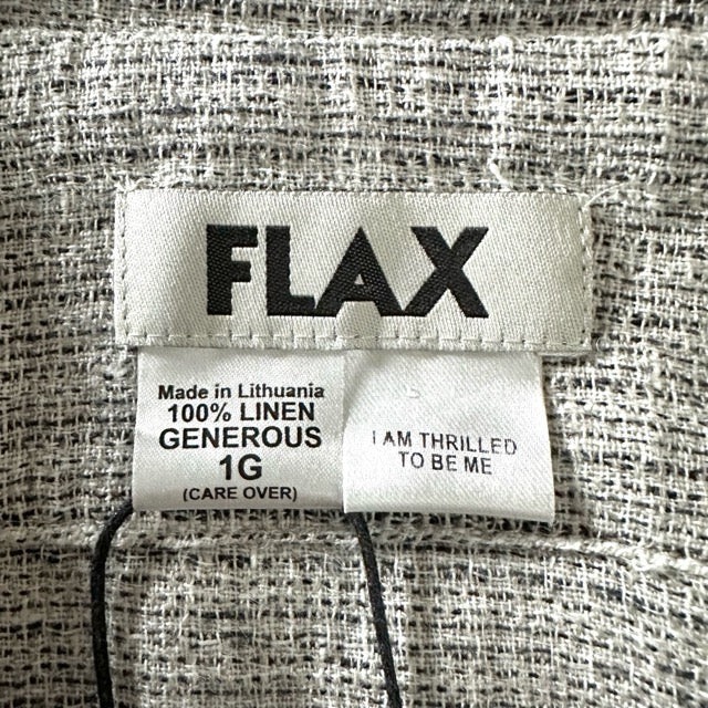 FLAX 100% Linen Gray Zip Jacket – XL