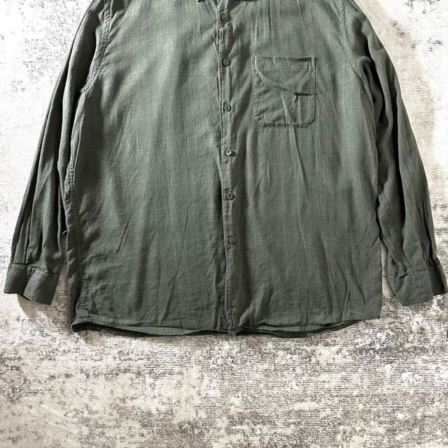 Perry Ellis Rayon Blend Shirt Green Solid – XL