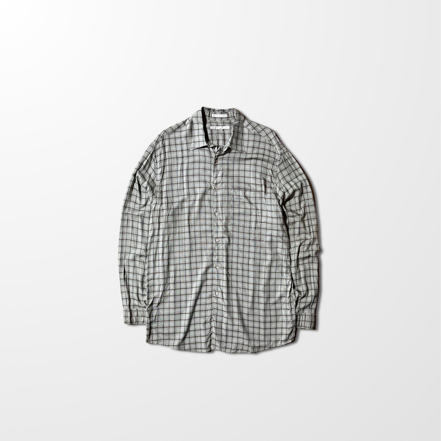 Perry Ellis 100% Rayon Check Shirt – Brown Beige, XL