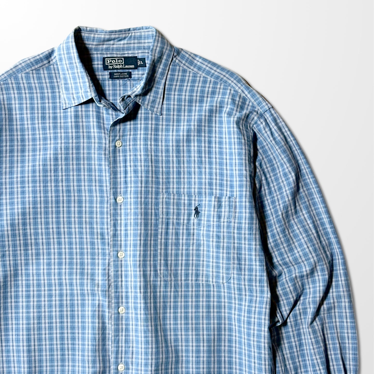 Ralph Lauren Cotton Blue Check Shirt – L