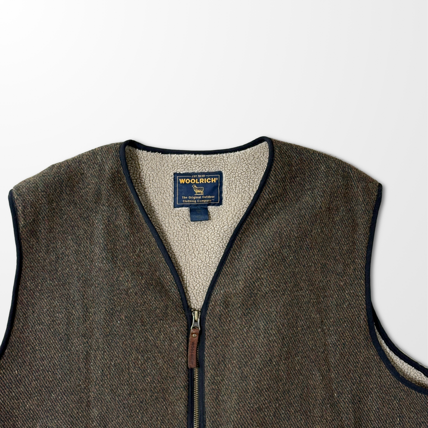 Woolrich Wool Blend Fleece Lined Vest – Brown L