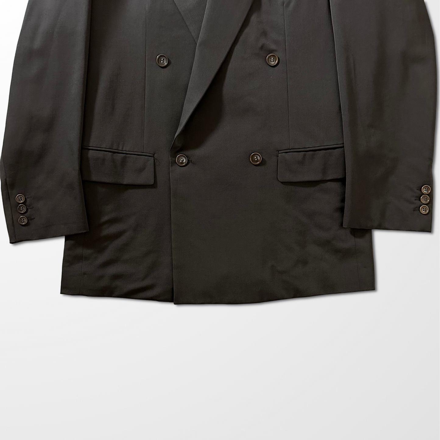 Wool Double Breasted Jacket – Dark Brown – Size L