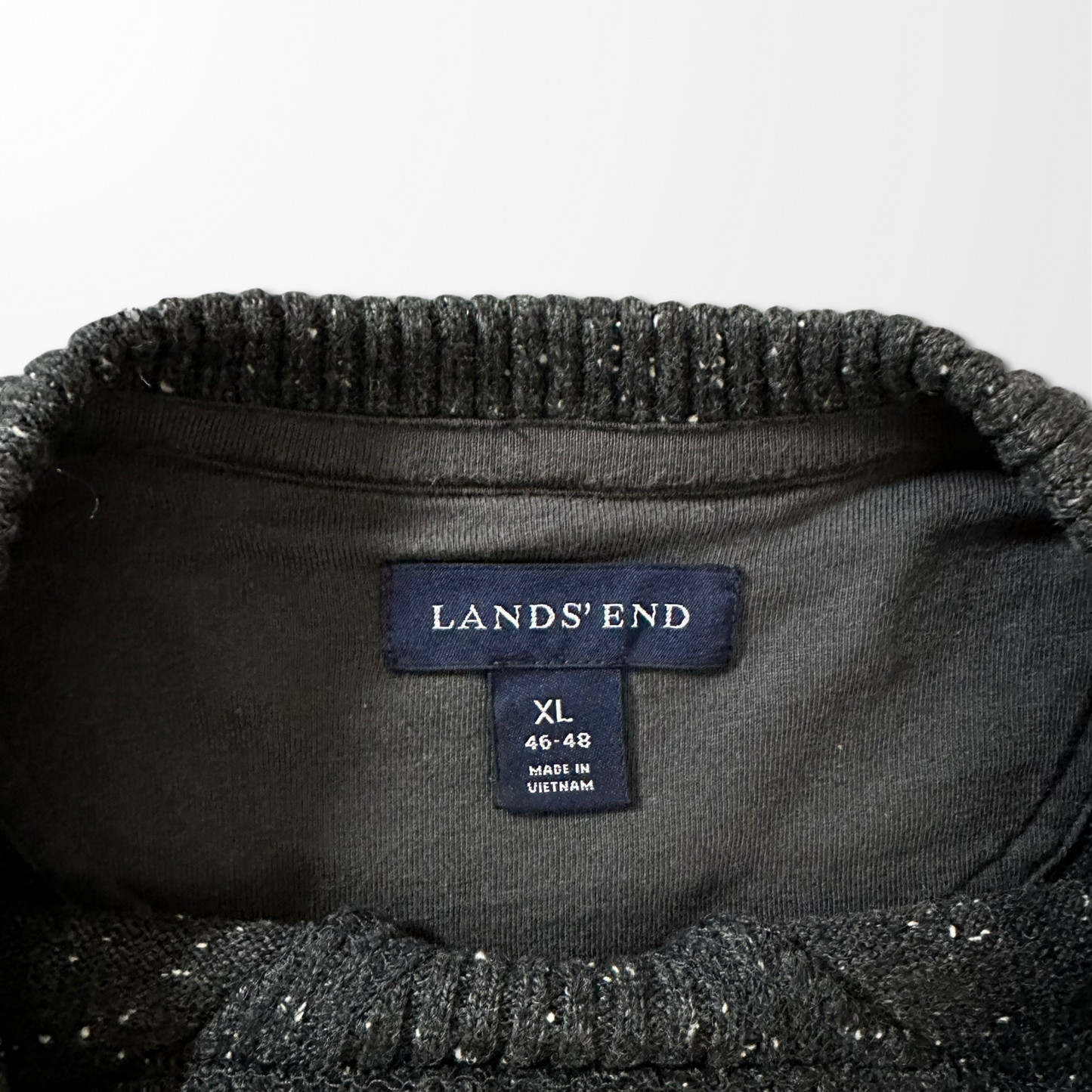 Lands’ End Speckled Knit Sweatshirt – XL / Charcoal