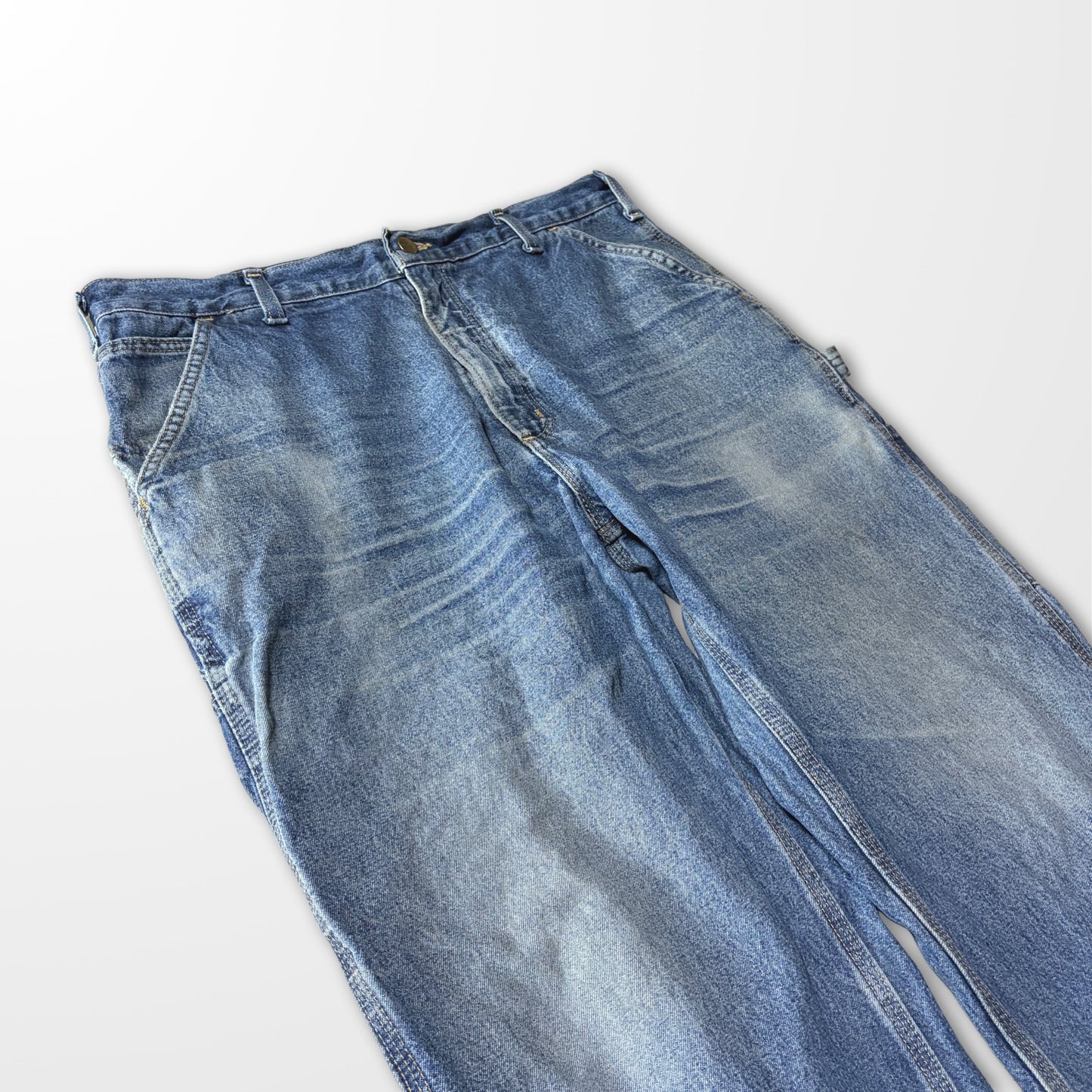 Carhartt Loose Fit Denim Work Pants - 100% Cotton - Size 38x30