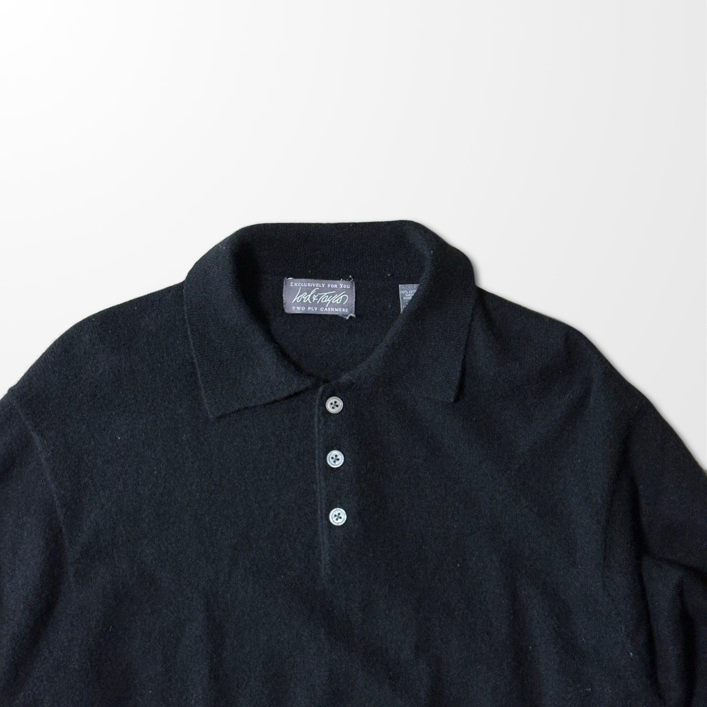 2 Ply Cashmere Knit Polo Sweater Black – L-Lord & Taylor