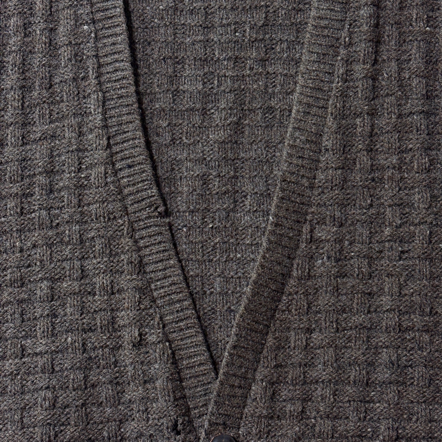 Wool Knit Button Vest –  Brown – XL