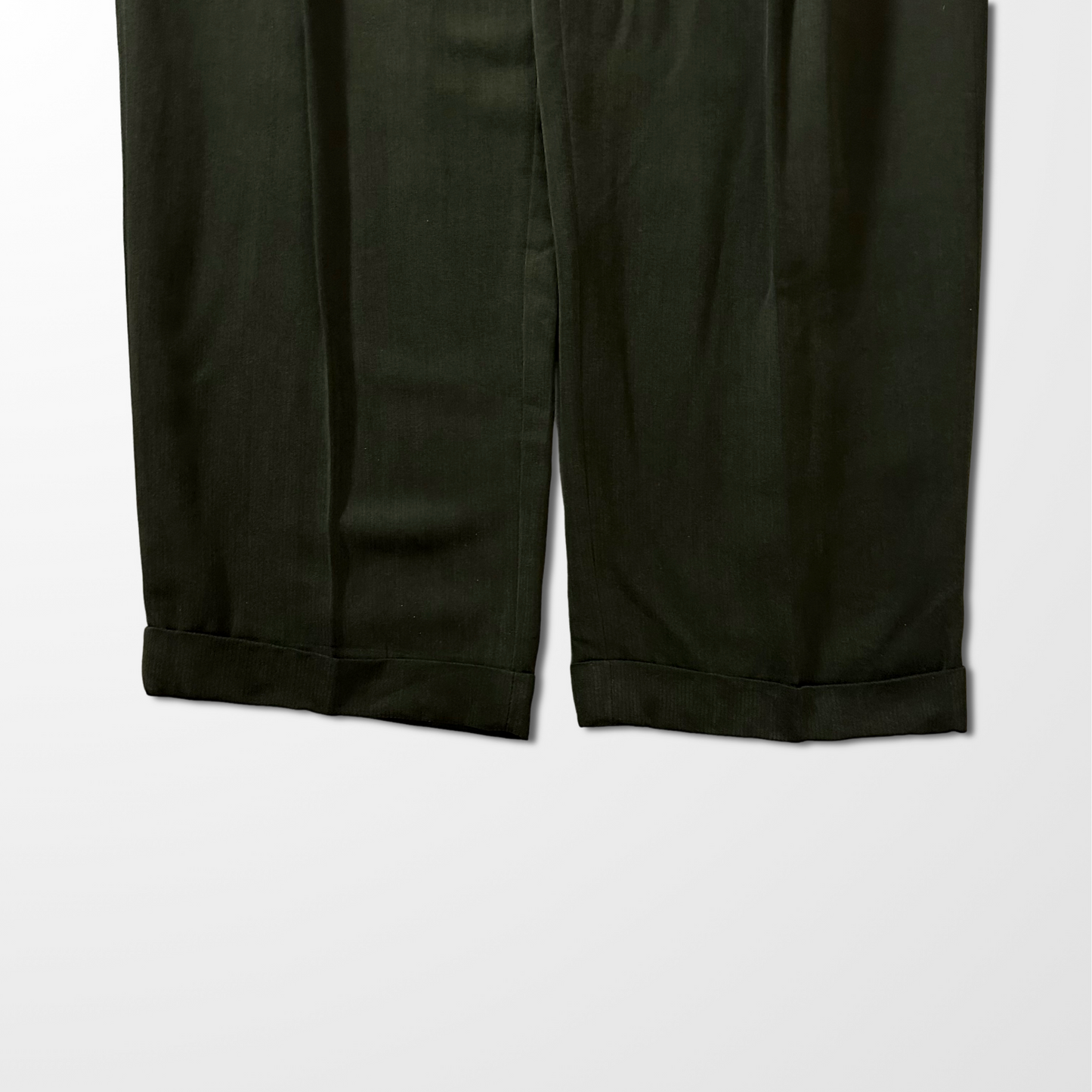 Zanella Outdoor Rayon Silk Pleated Trousers – Dark Olive – W36  Made In Italy