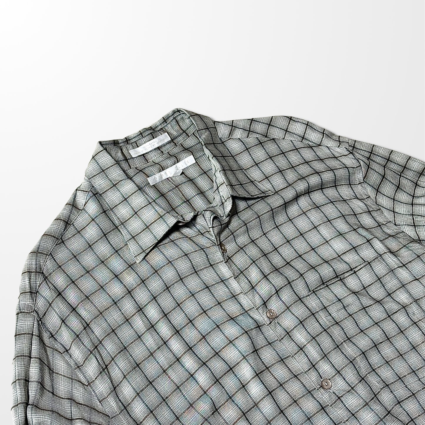 Perry Ellis 100% Rayon Check Shirt – Brown Beige, XL