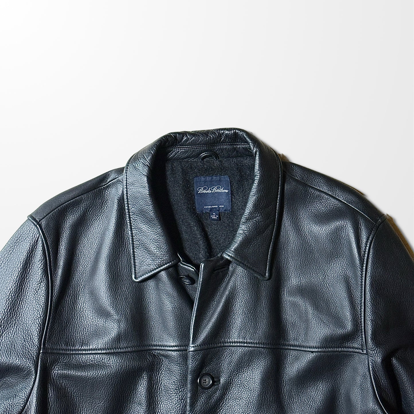Brooks Brothers Leather Car Coat Black – XL