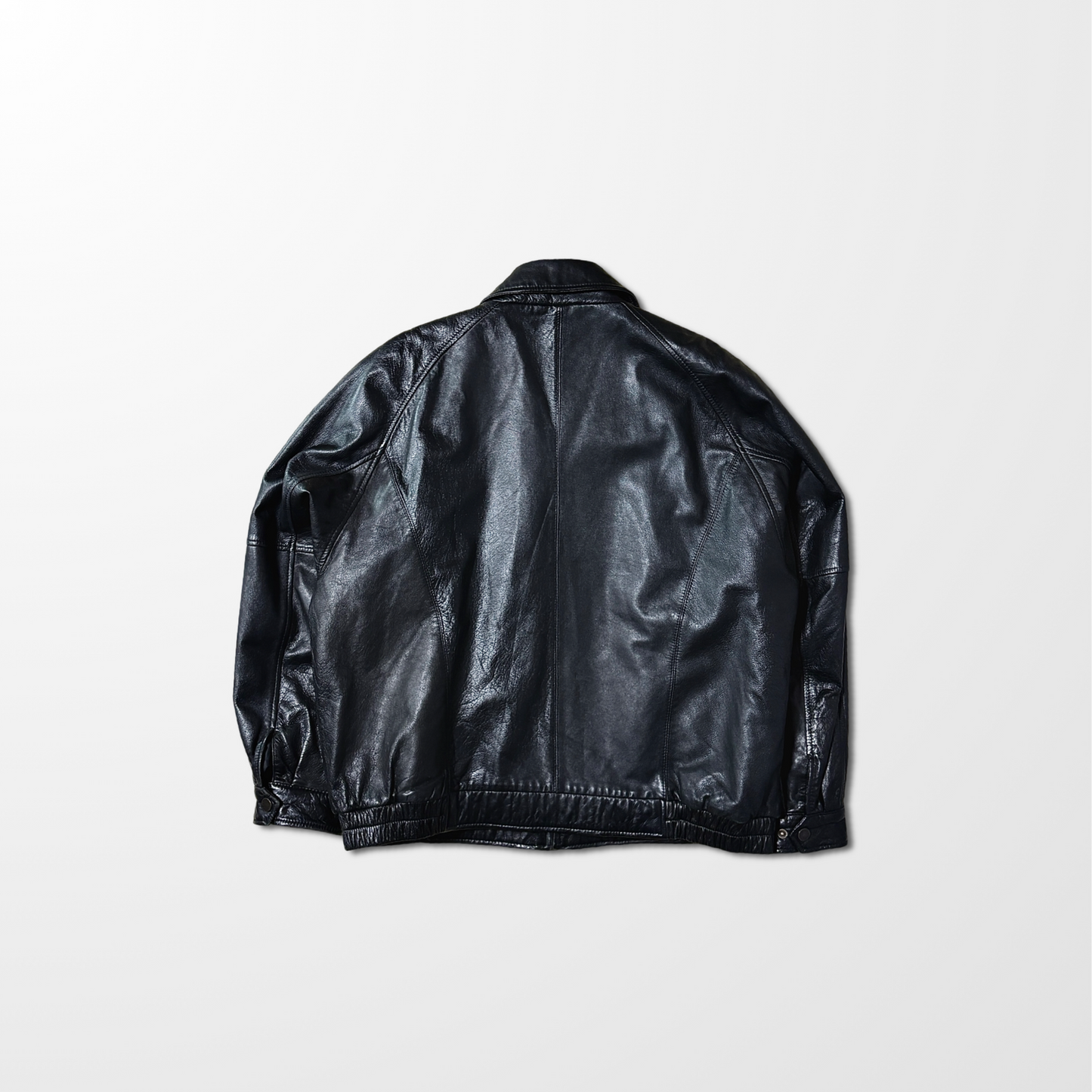 Perry Ellis Black Lambskin Leather Jacket – XL