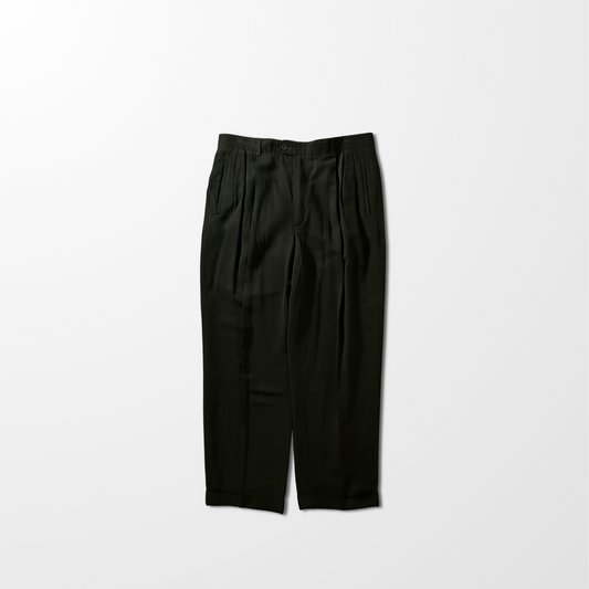 Zanella Outdoor Rayon Silk Pleated Trousers – Dark Olive – W36  Made In Italy