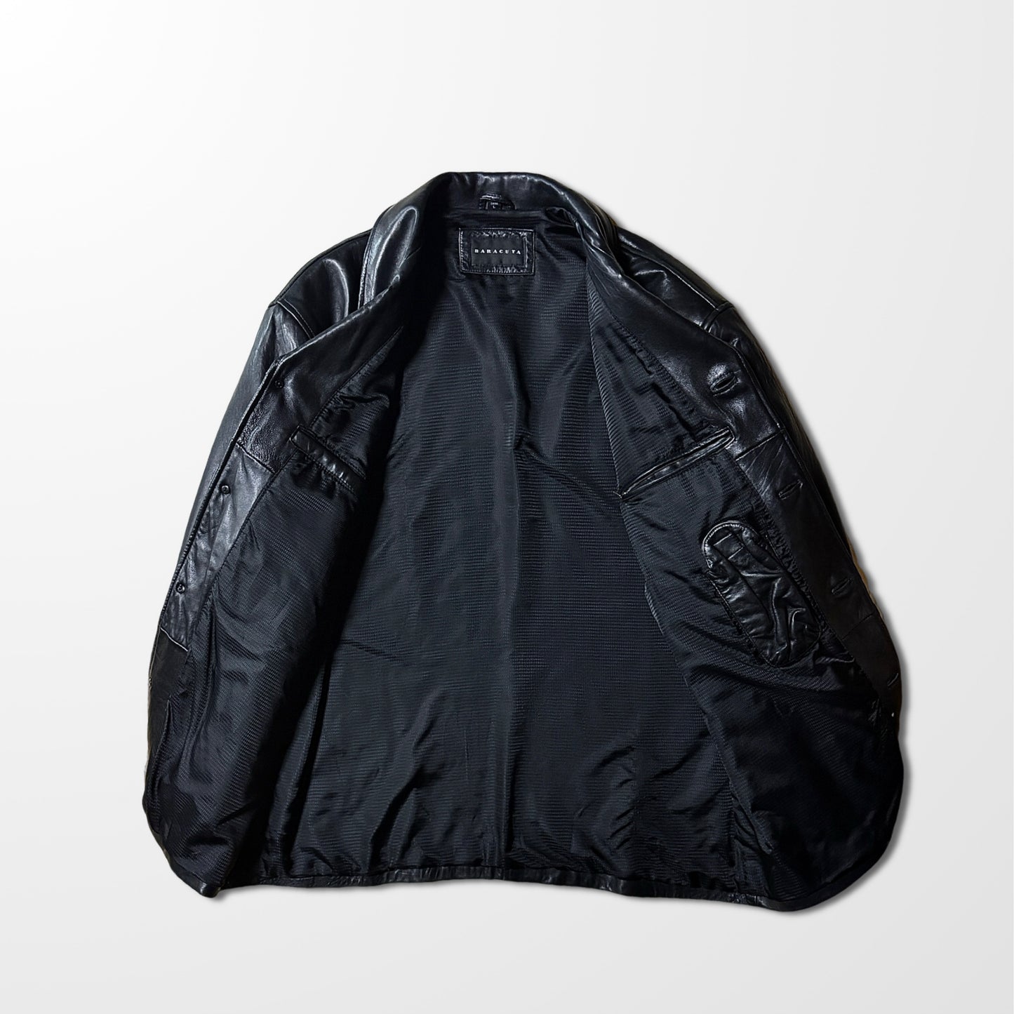 Baracuta Lambskin Leather Car Coat Black – L