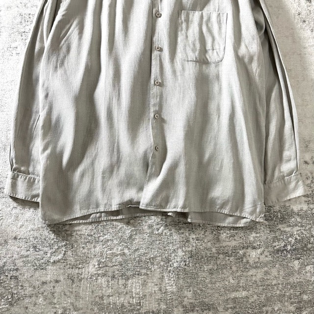 PERRY ELLIS Gray Textured Open Collar Shirt – XL