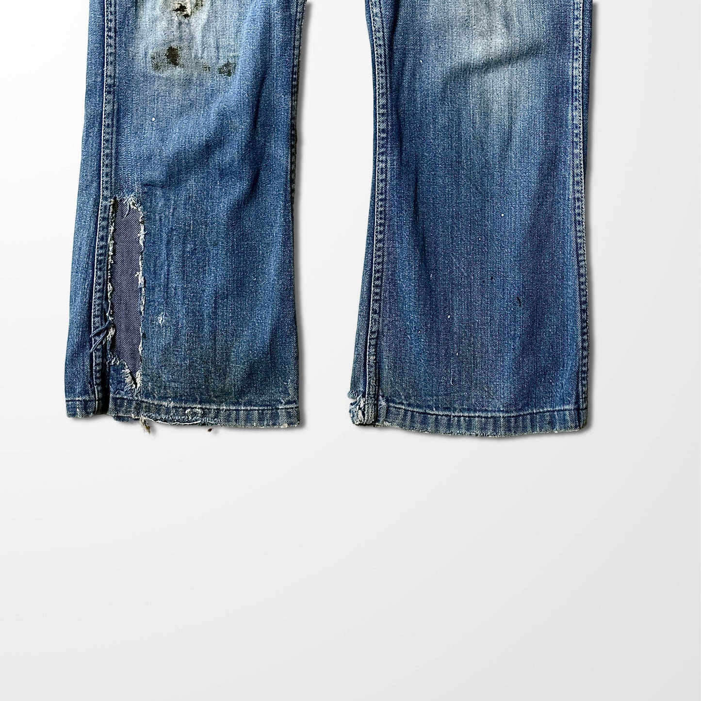 1970s Vintage Denim Work Pants – Blue, Distressed