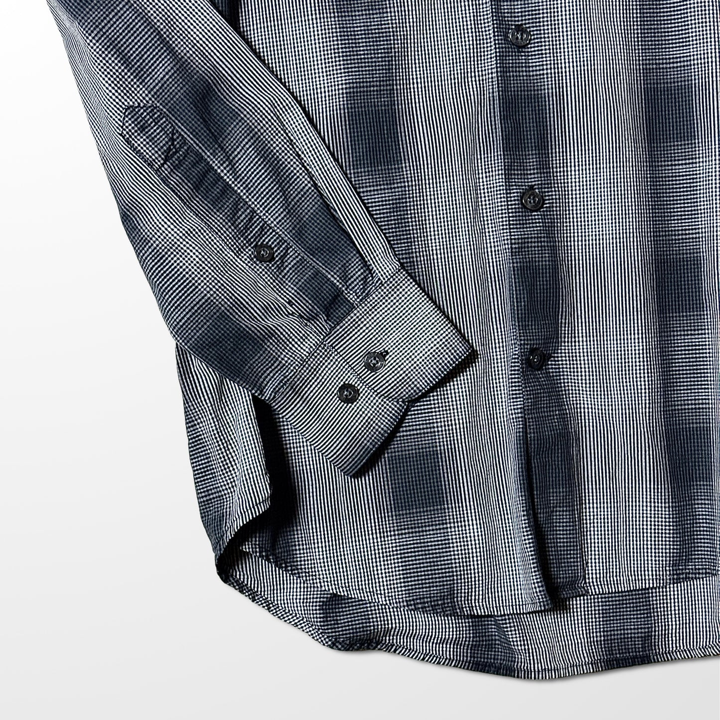 Perry Ellis Cotton Black & White Check Shirt – M