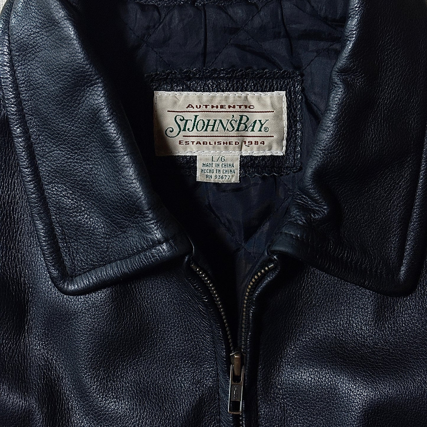 St. John’s Bay Genuine Leather Black Jacket – L