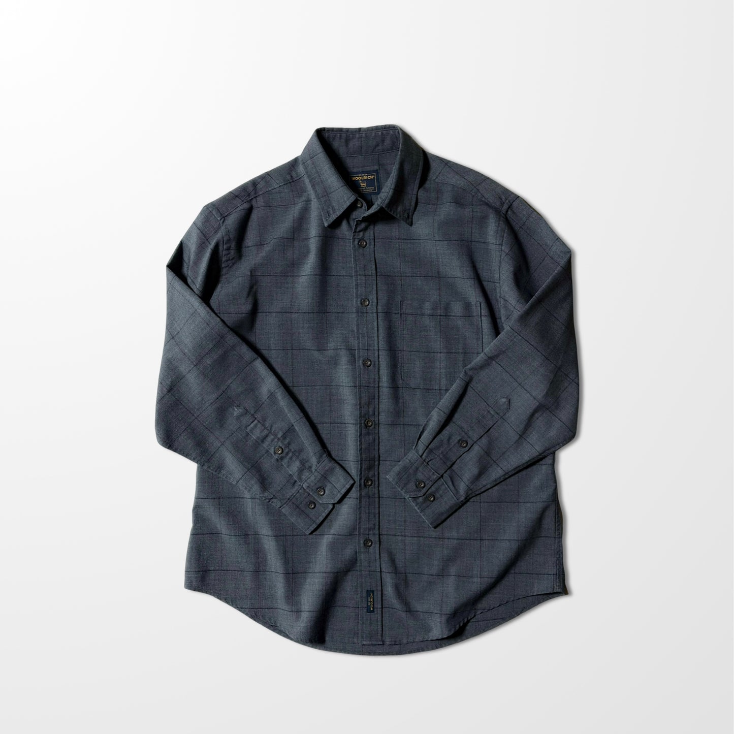 Woolrich Wool Check Shirt Charcoal Gray L