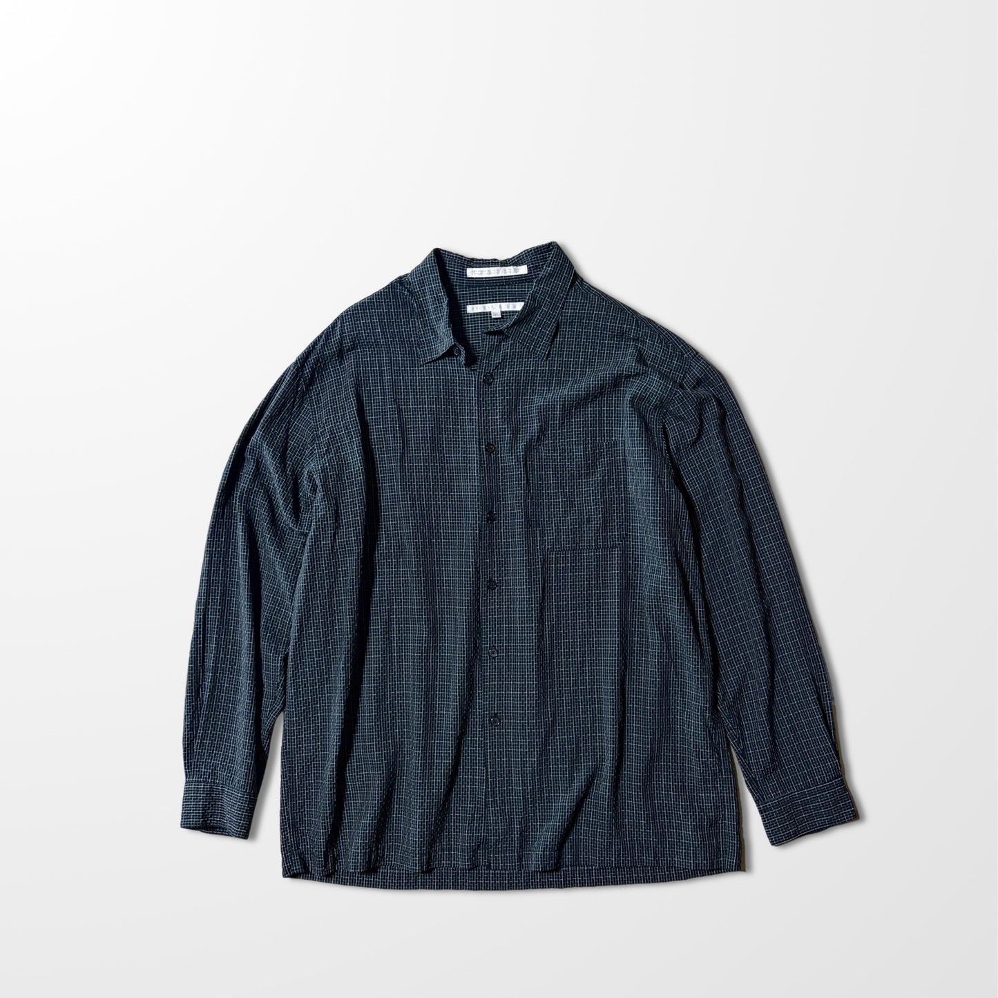 Rayon Blend Black Grid Shirt – XL Perry Ellis