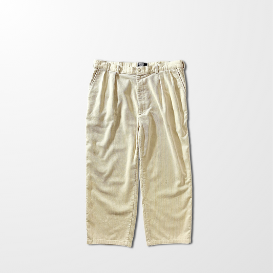 Ralph Lauren Corduroy Pleated Pants – Cream – W38　Made In USA