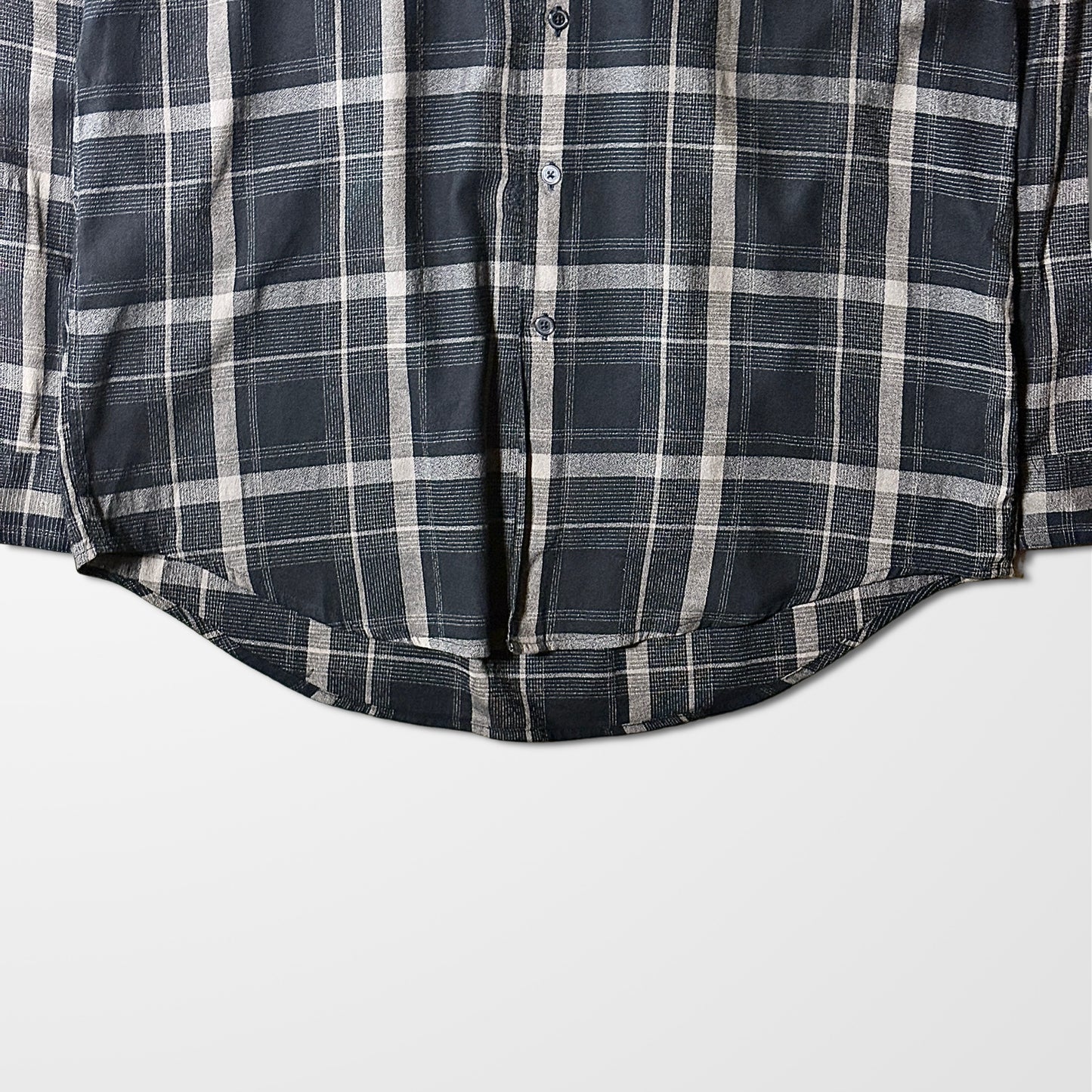 Perry Ellis Cotton Rayon Black Check Shirt – L