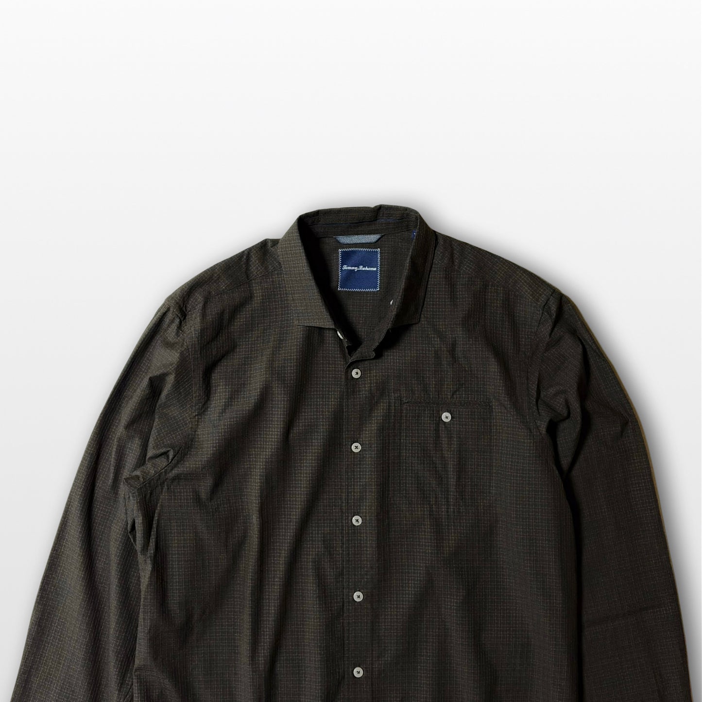 Silk Check Shirt Brown × Black L – Relaxed Urban Elegance