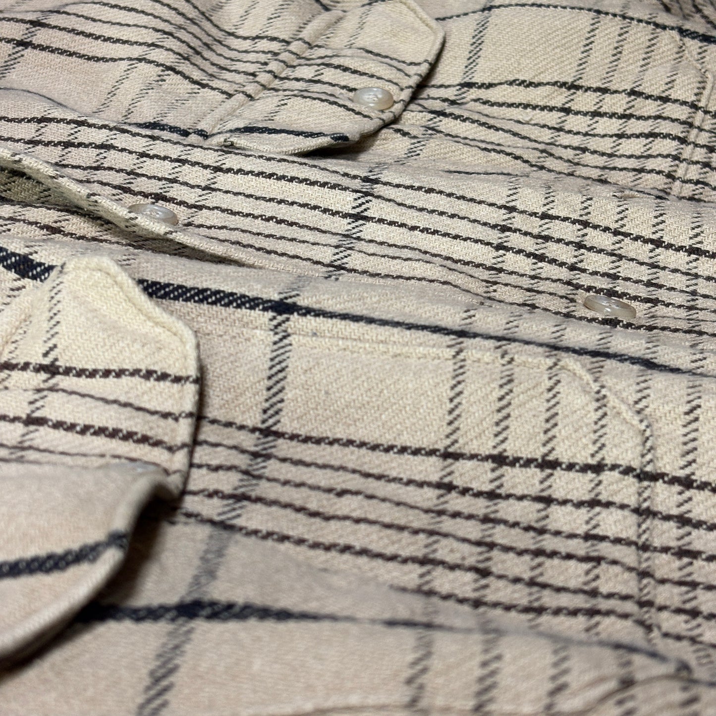 Coach USA Cotton Check Work Shirt in Beige – XL