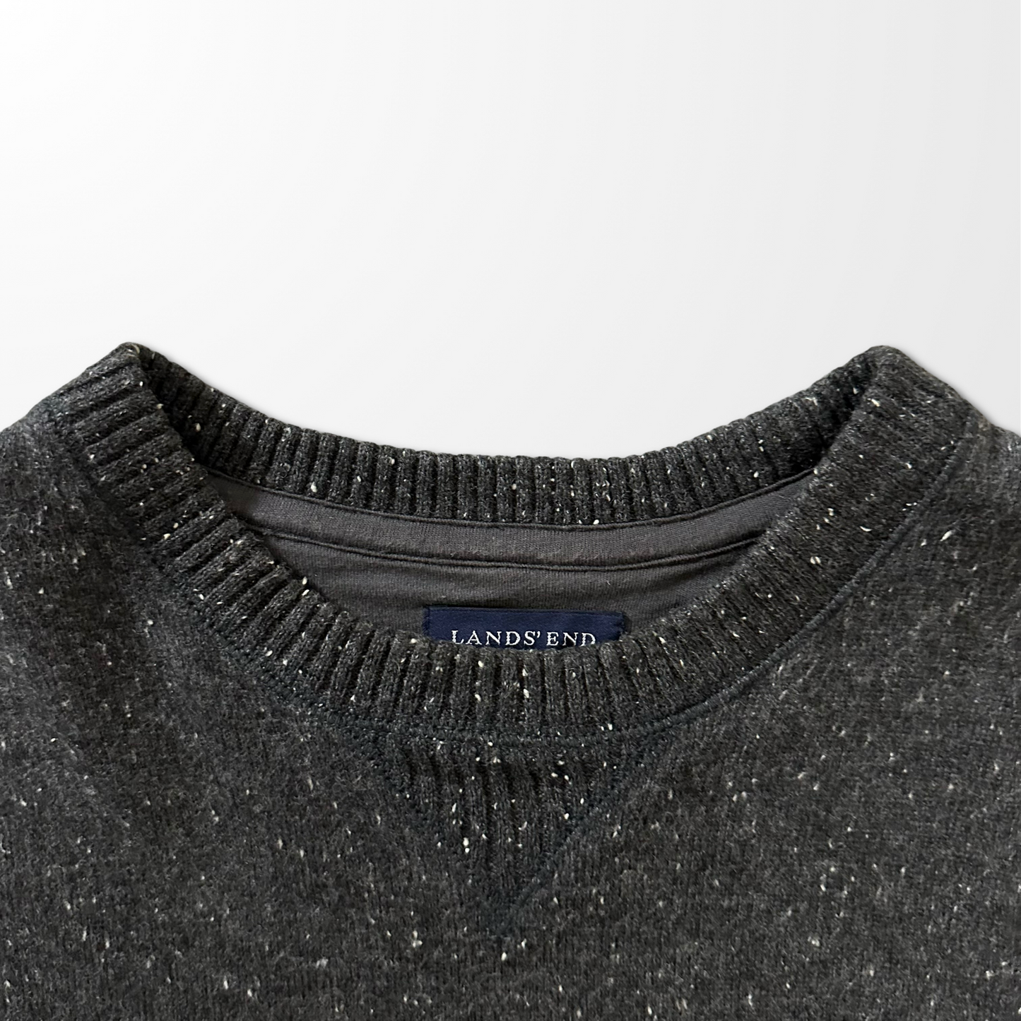 Lands’ End Speckled Knit Sweatshirt – XL / Charcoal