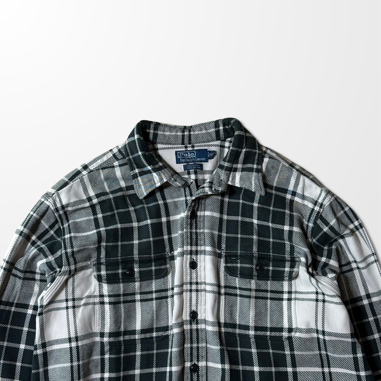 Polo by Ralph Lauren Cotton Flannel Check Shirt – Black & White / XL
