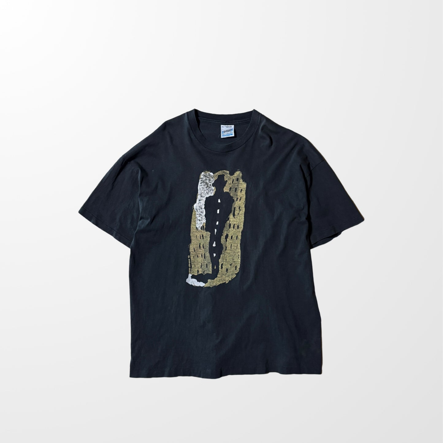 90s Art　Black Graphic T-Shirt – XL　Fruit of the Loom Screen Stars