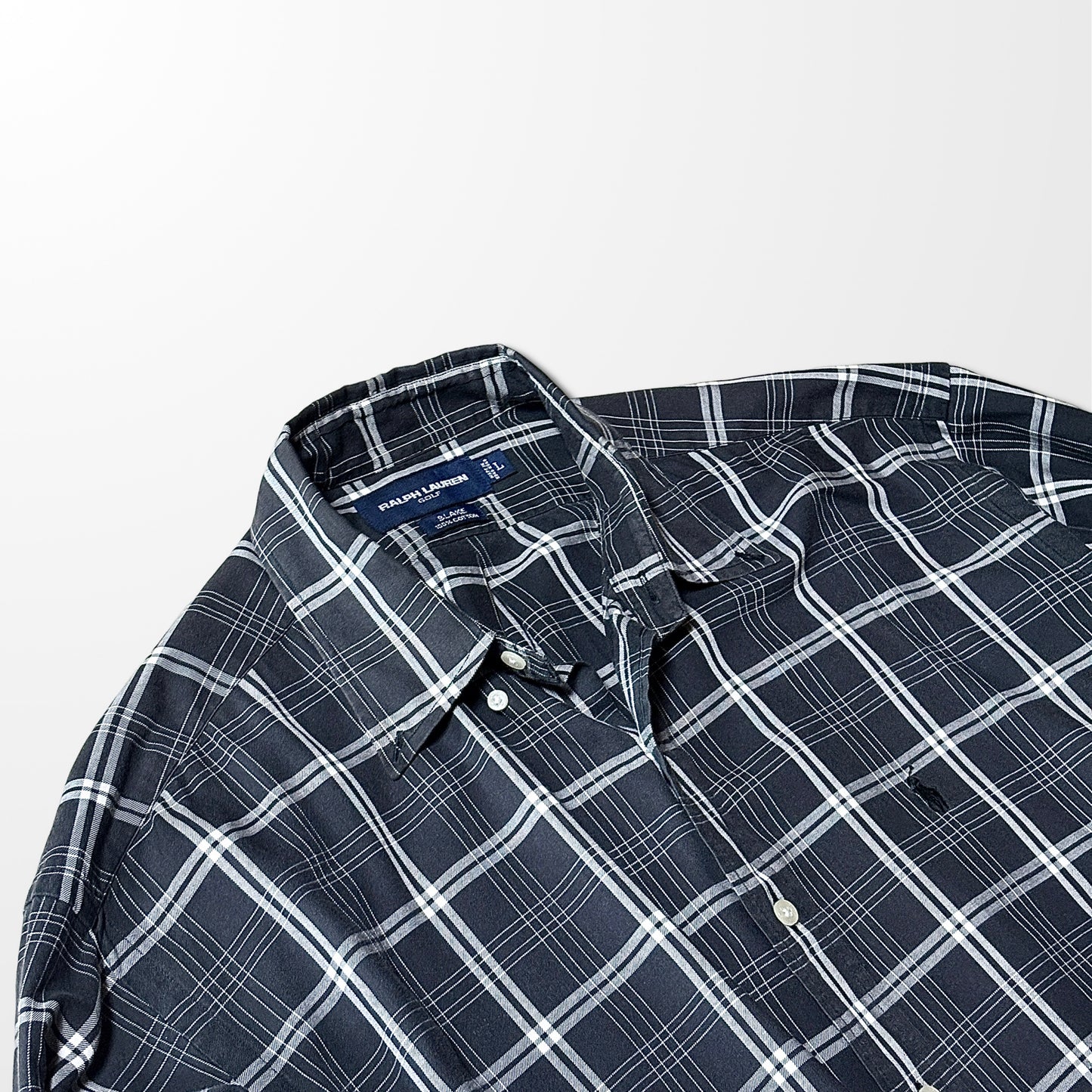 Ralph Lauren Golf Cotton Black Check Shirt – L