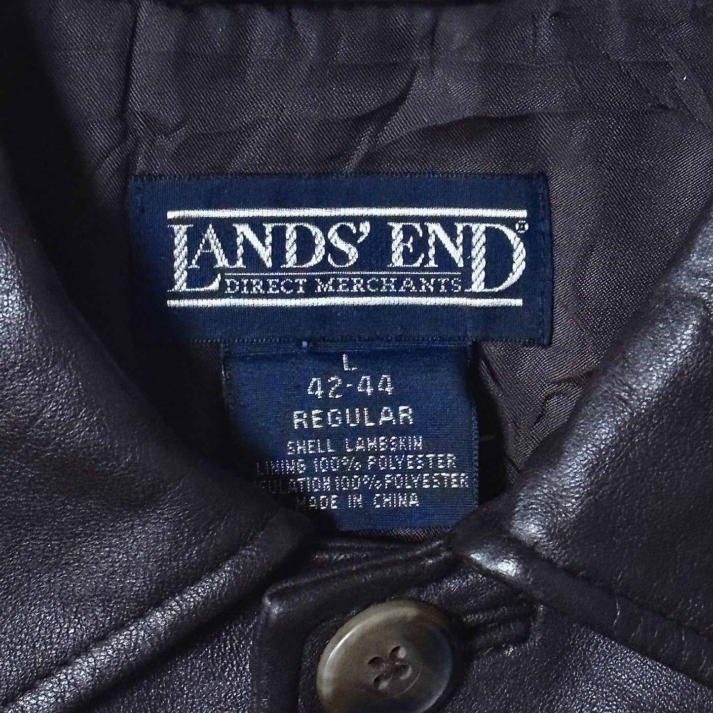 Lands' End Lambskin Leather Car Coat – L / Brown