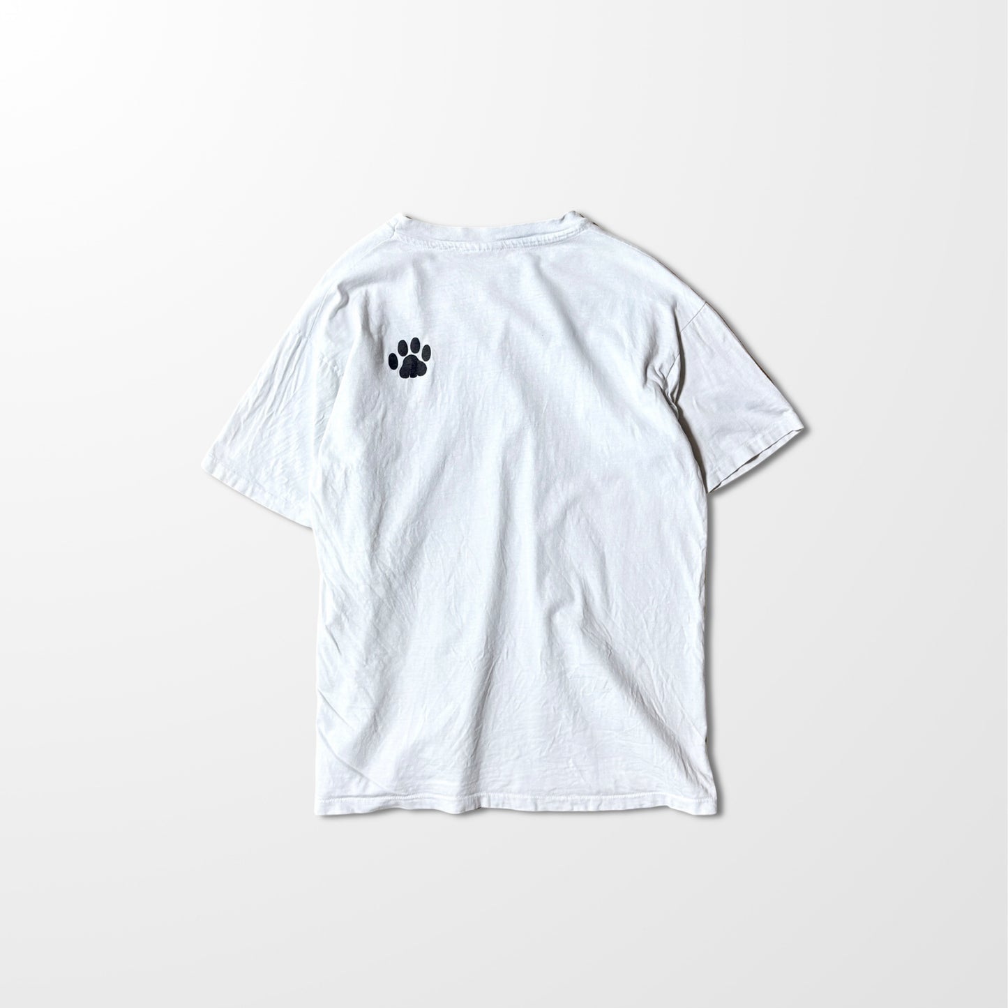 White Cat Print T-Shirt Hanes Beefy-T  – XL