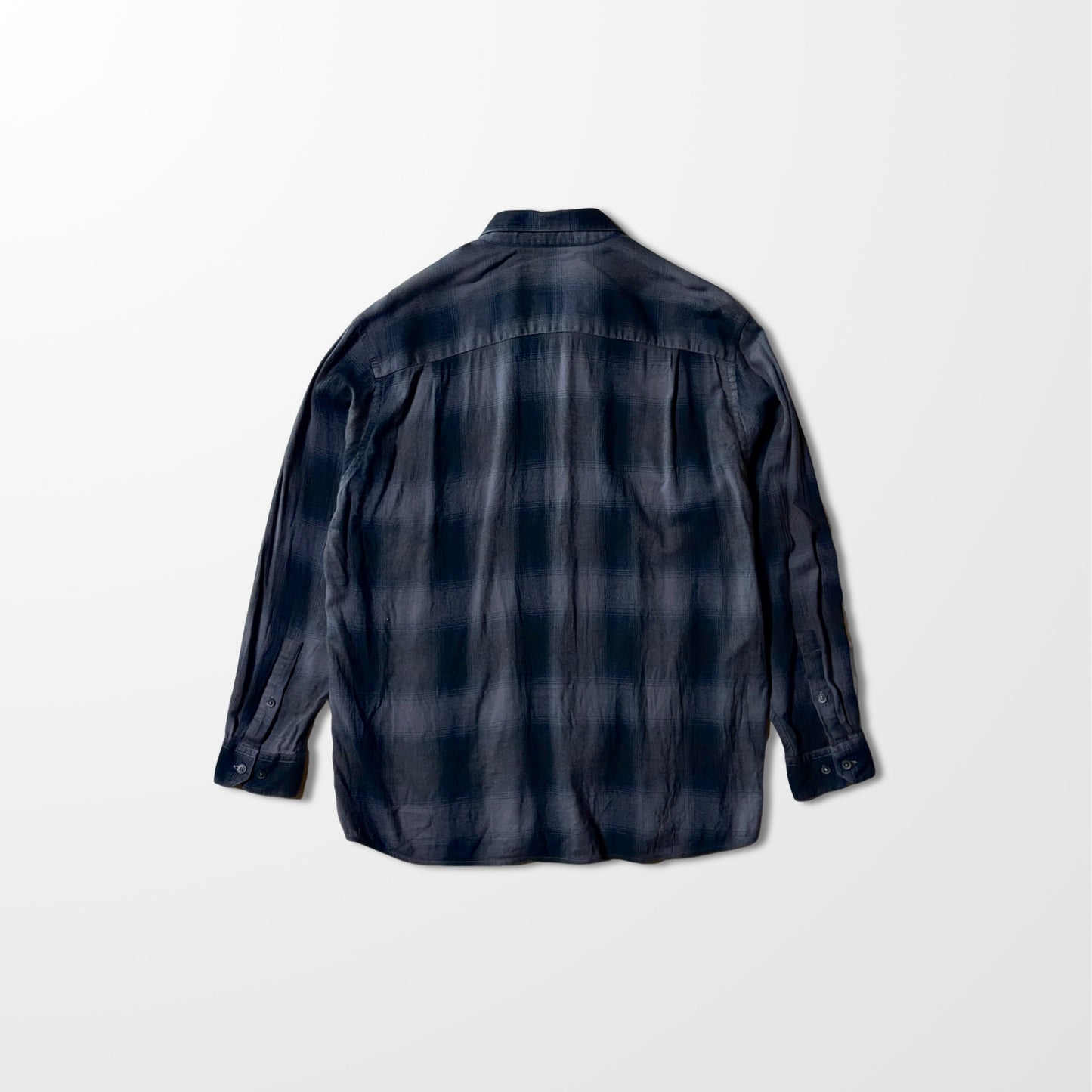 Shadow Check　Rayon　Cotton  Shirt - XL　Perry Ellis