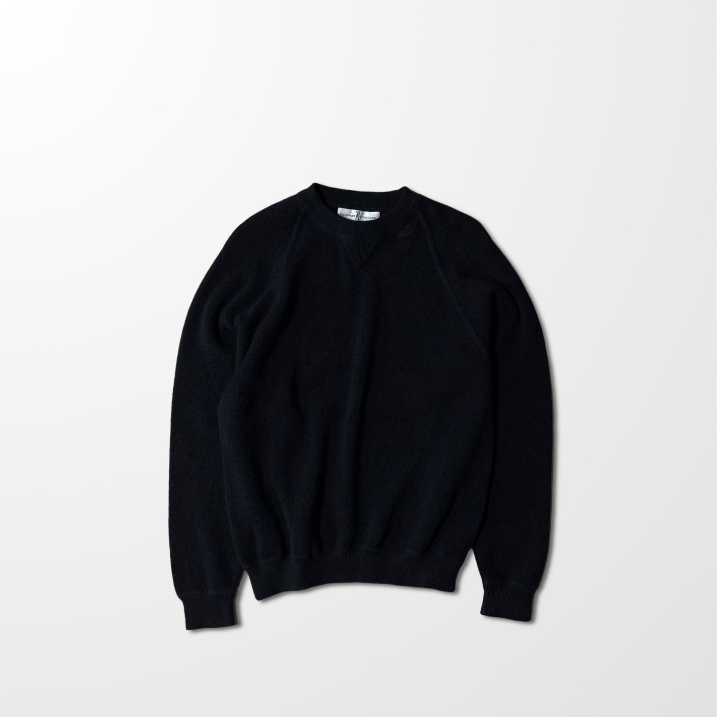 Alpaca 100% Crewneck Knit Sweater – Black, L