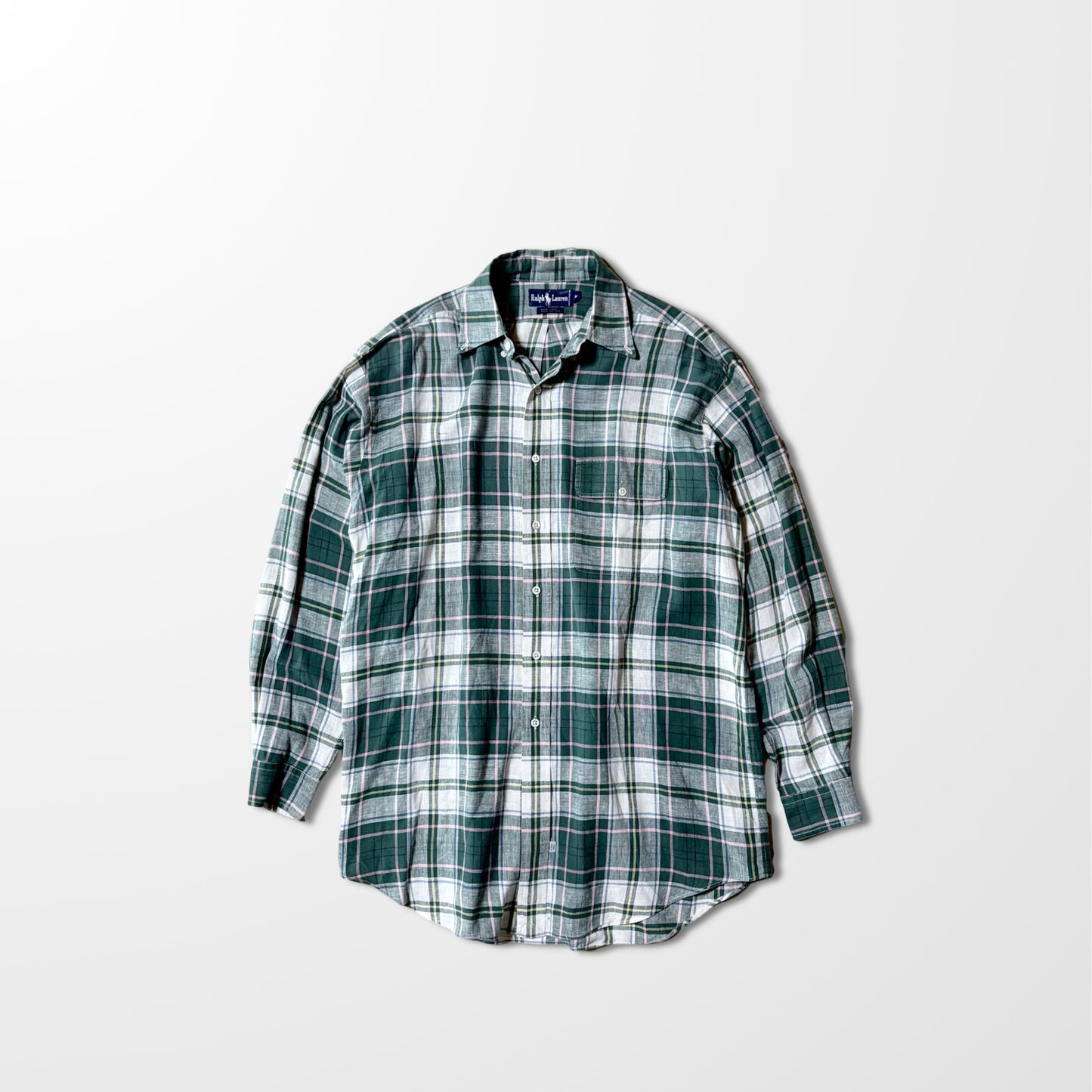 Ralph Lauren Linen Shirt – Green Check Pattern