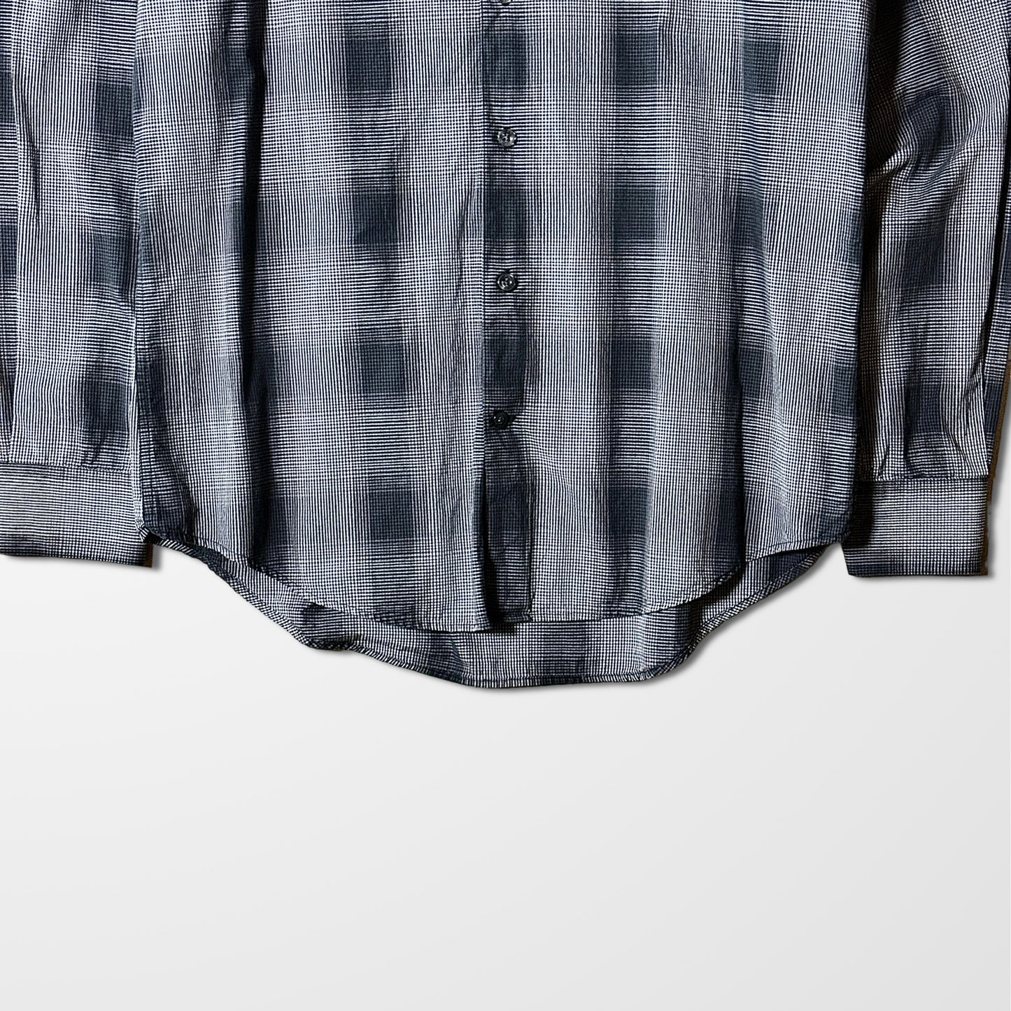 Perry Ellis Cotton Black & White Check Shirt – M