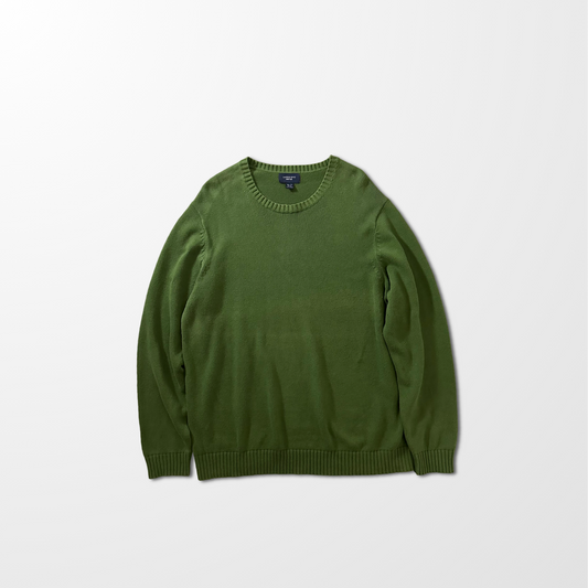 Lands’ End Drifter Cotton Sweater – XL Tall / Olive Green