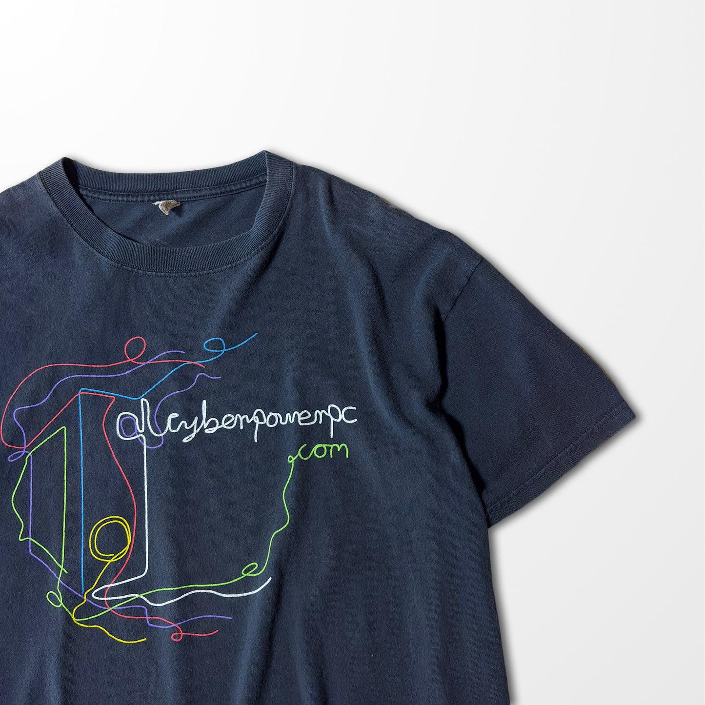 CyberPowerPC Neon Line Art Tee – Fade Black