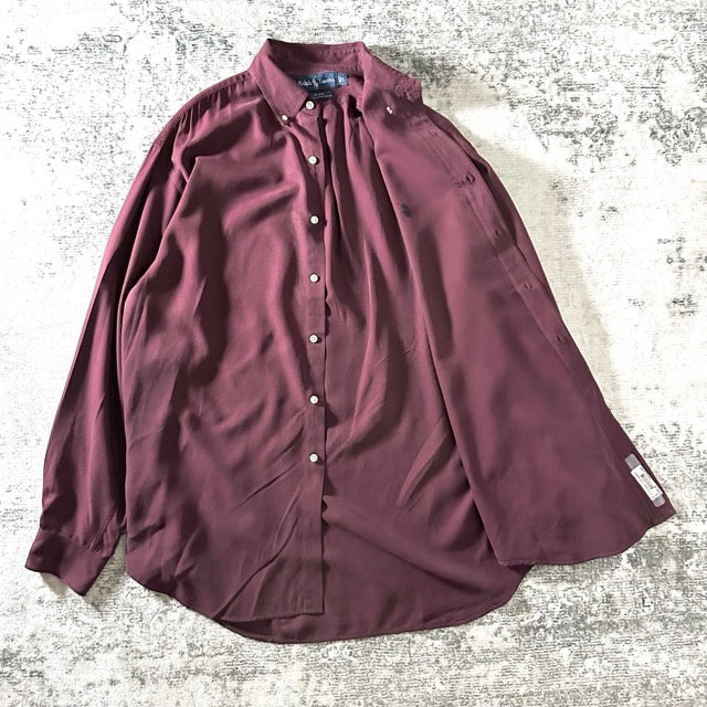 Ralph Lauren Burgundy Silk Blend Shirt – M